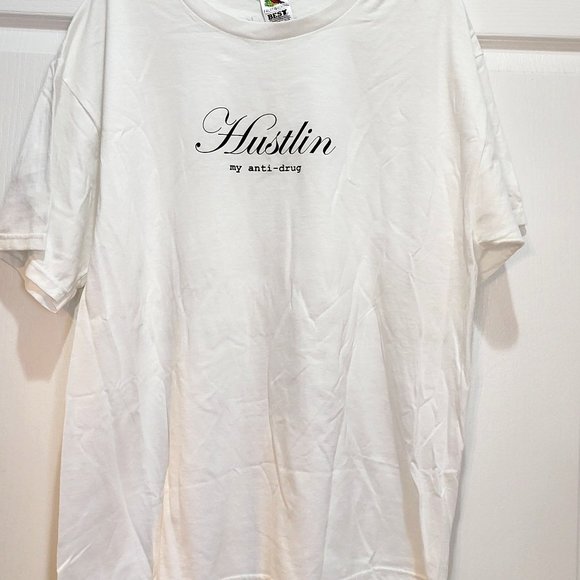 Hustlin My Anti-drug Men's White T-shirt - Picture 1 of 3
